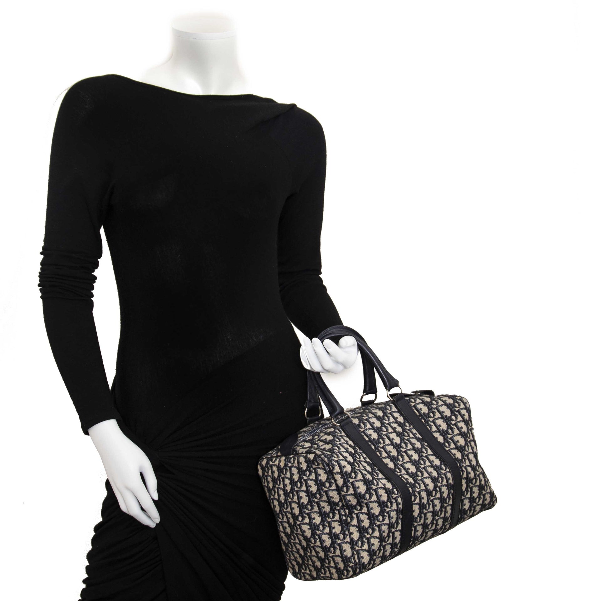 koop veilig online tegen de beste prijs Dior Boston Blue Monogram Tote