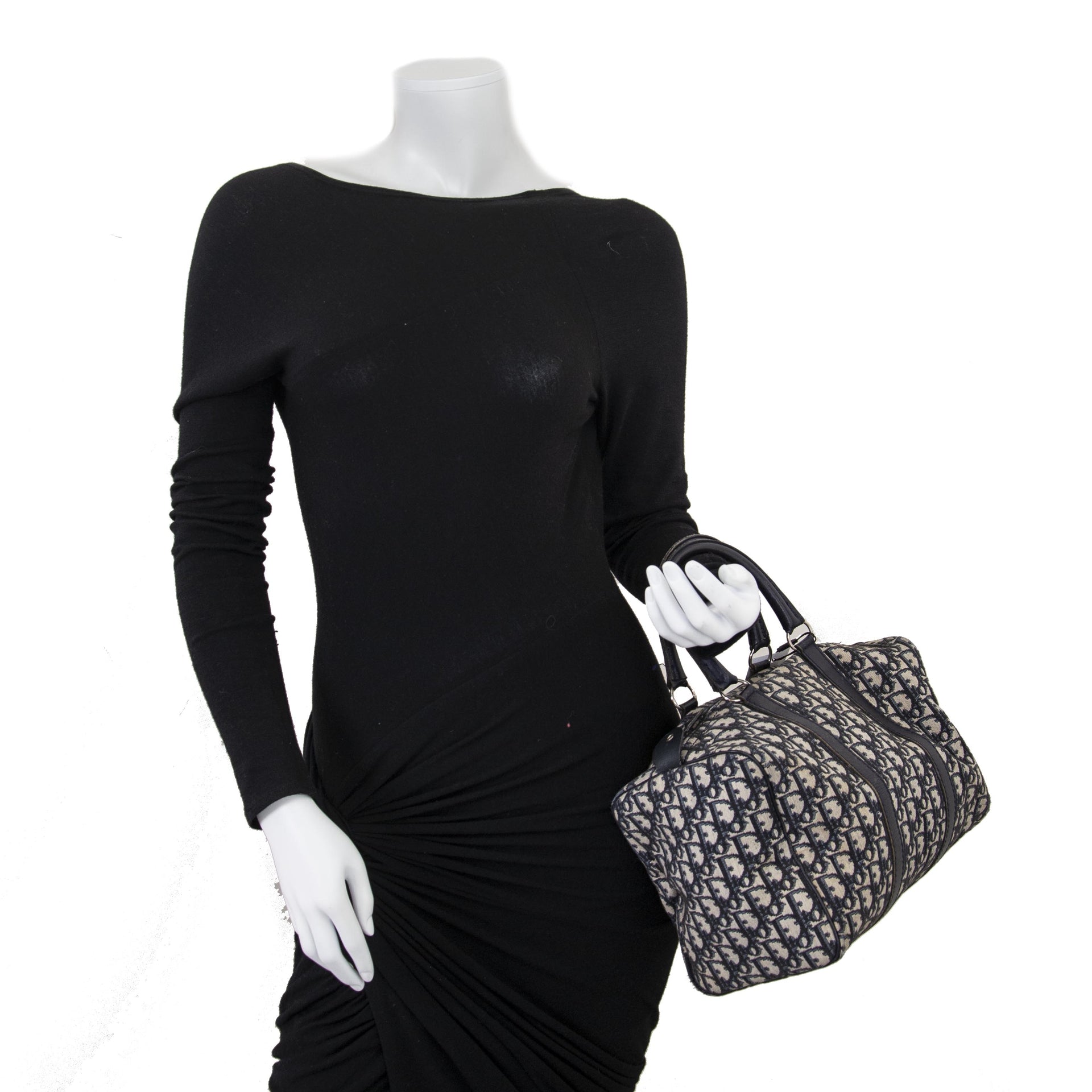 Christian Dior Blue Monogram Boston Bag