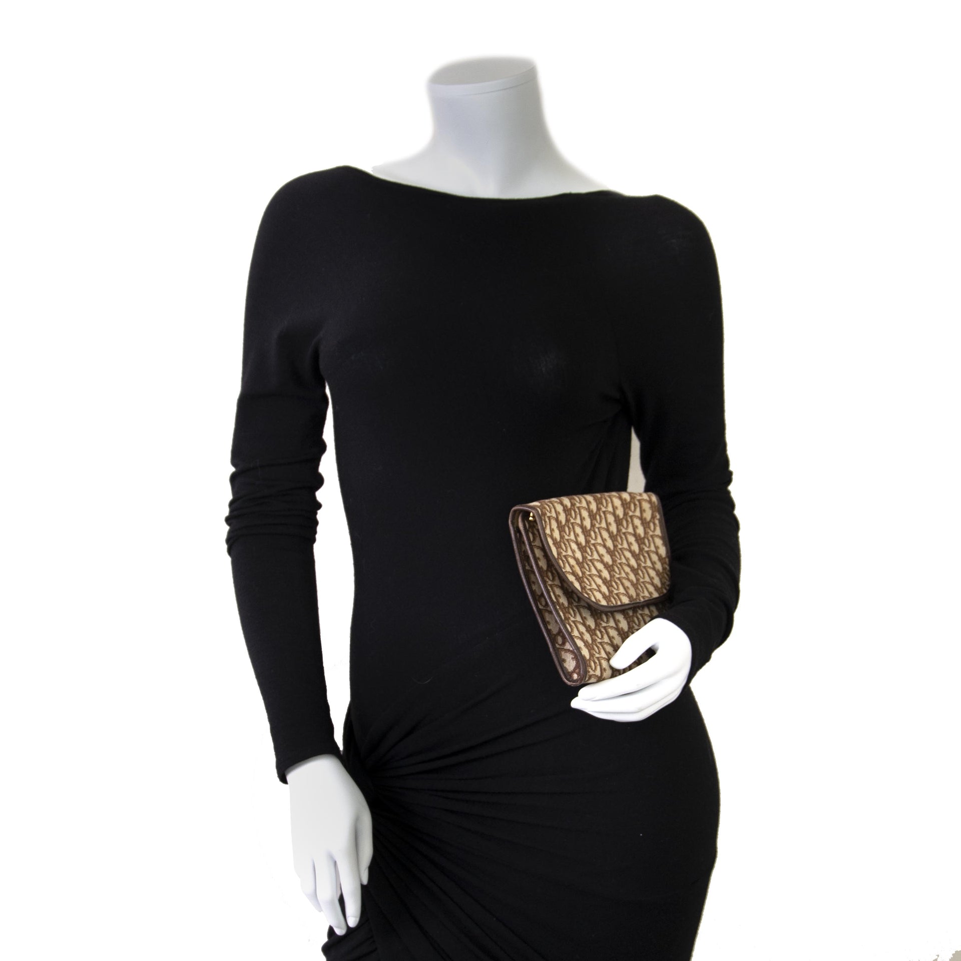 Dior Brown Monogram Pochette now for sale at labellov vintage fashion webshop belgium