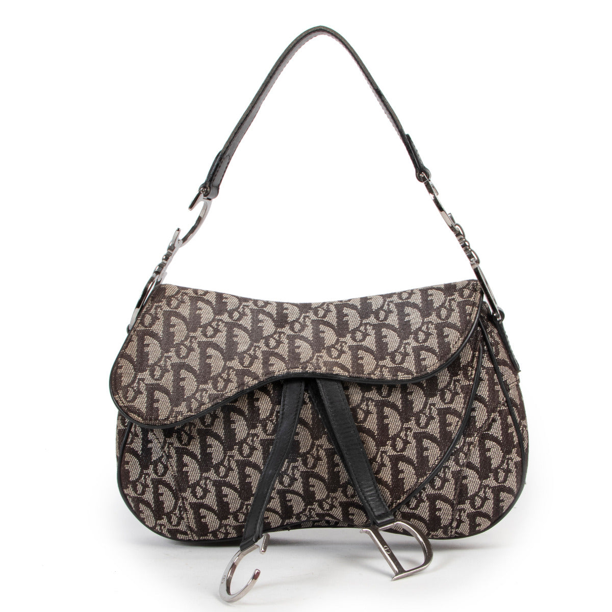 Sac à bandoulière vintage Christian Dior Saddle noir