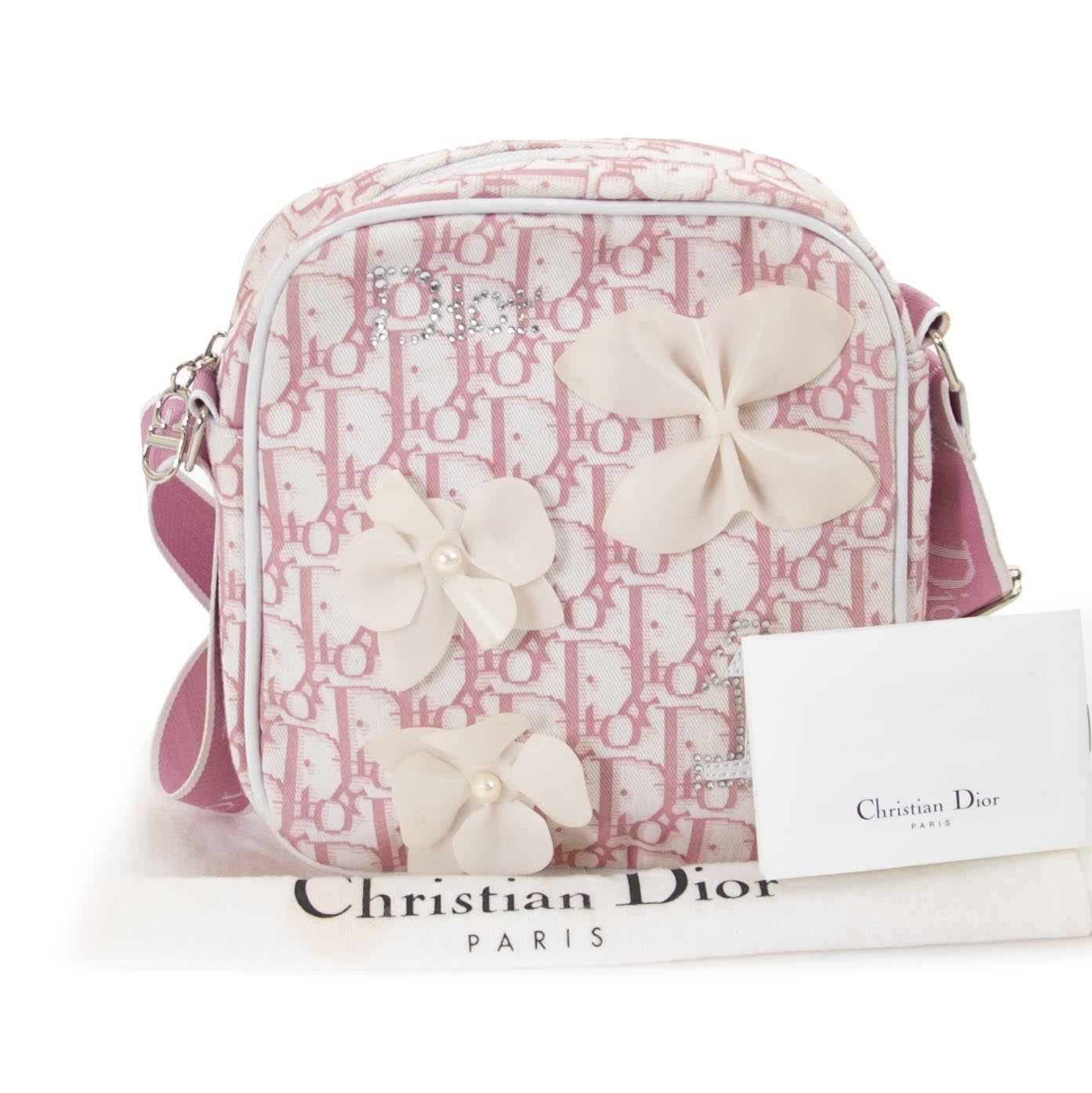 Dior Pink Monogram Crossbody Bag now for sale at labellov vintage fashion webshop belgium