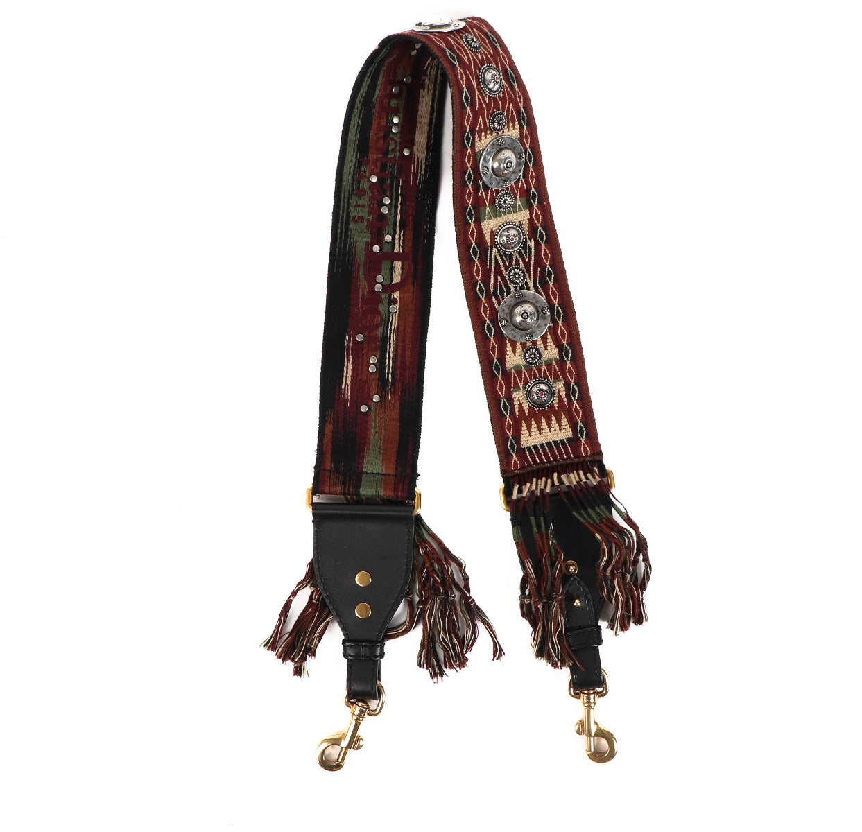 Christian Dior Burgundy Embroidered Shoulder Strap