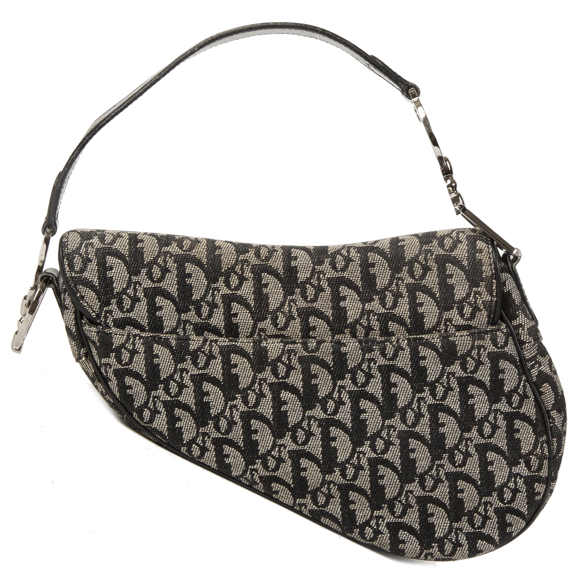 Christian Dior Black Monogram Saddle Bag