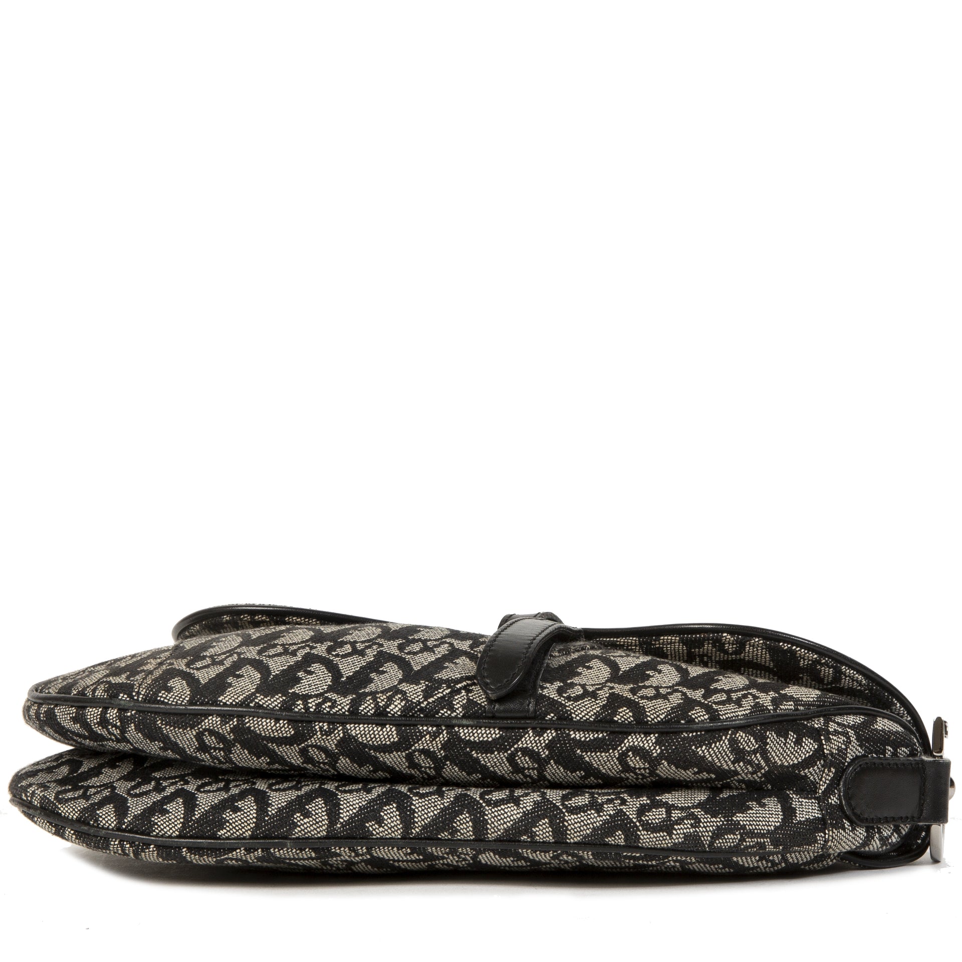 Christian Dior Black Monogram Saddle Bag