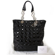 Christian Dior Black Patent Cannage Tote te koop bij Labellov in Antwerpen