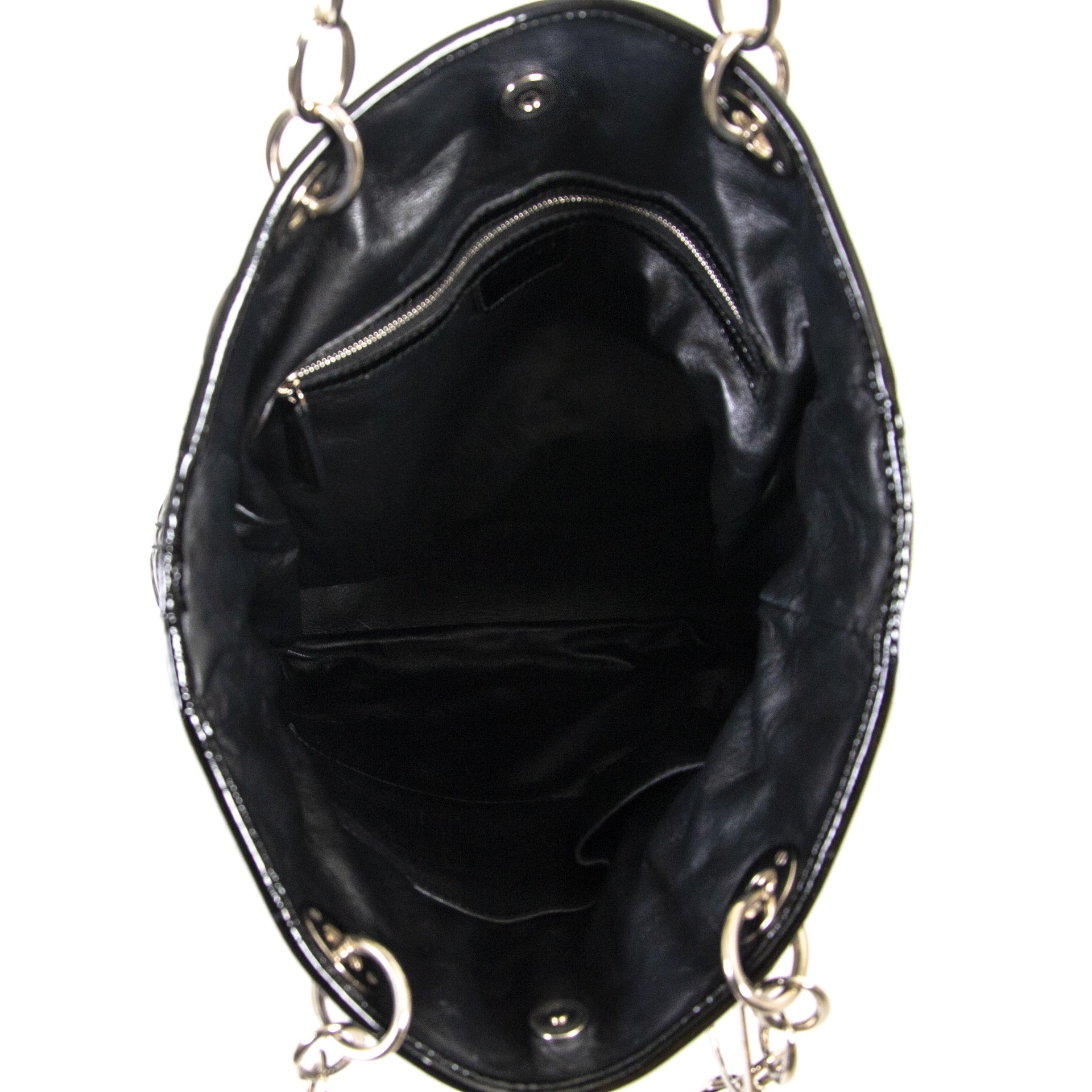 Christian Dior Black Patent Cannage Tote inside available online