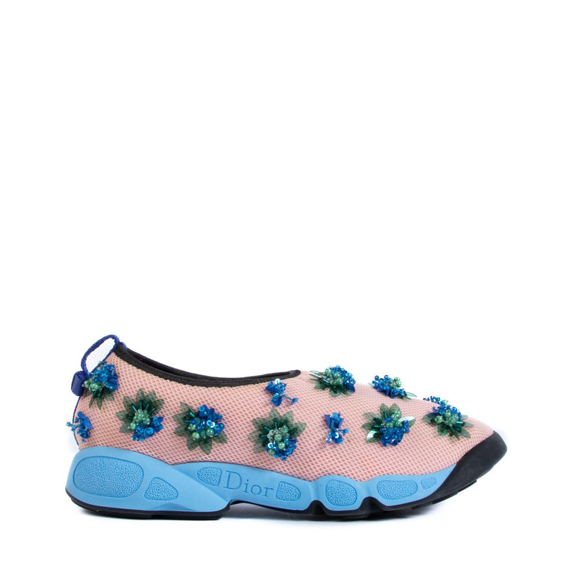 Christian Dior Pink Mesh Fusion Embroidery Sneakers