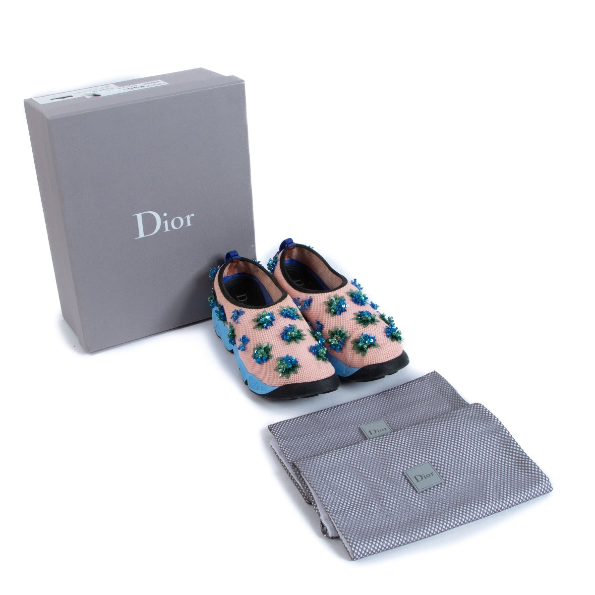 Christian Dior Pink Mesh Fusion Embroidery Sneakers