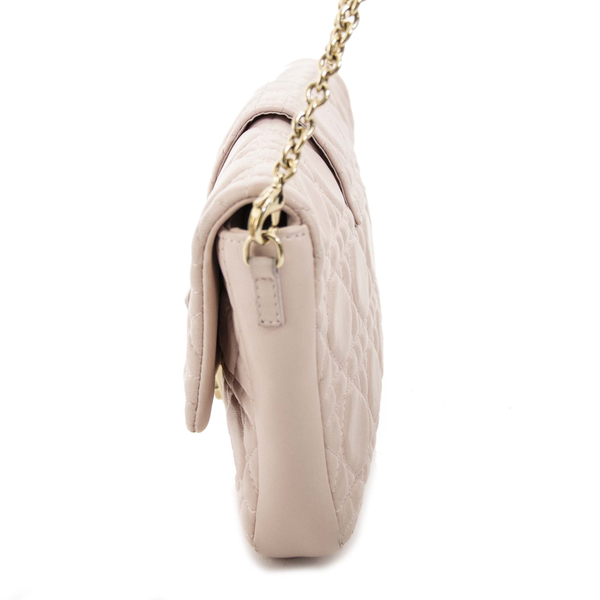 Christian Dior Pale Pink Cannage Quilted Lambskin New Lock Pouch sac à vendre à labellov vintage webshop de mode belgique