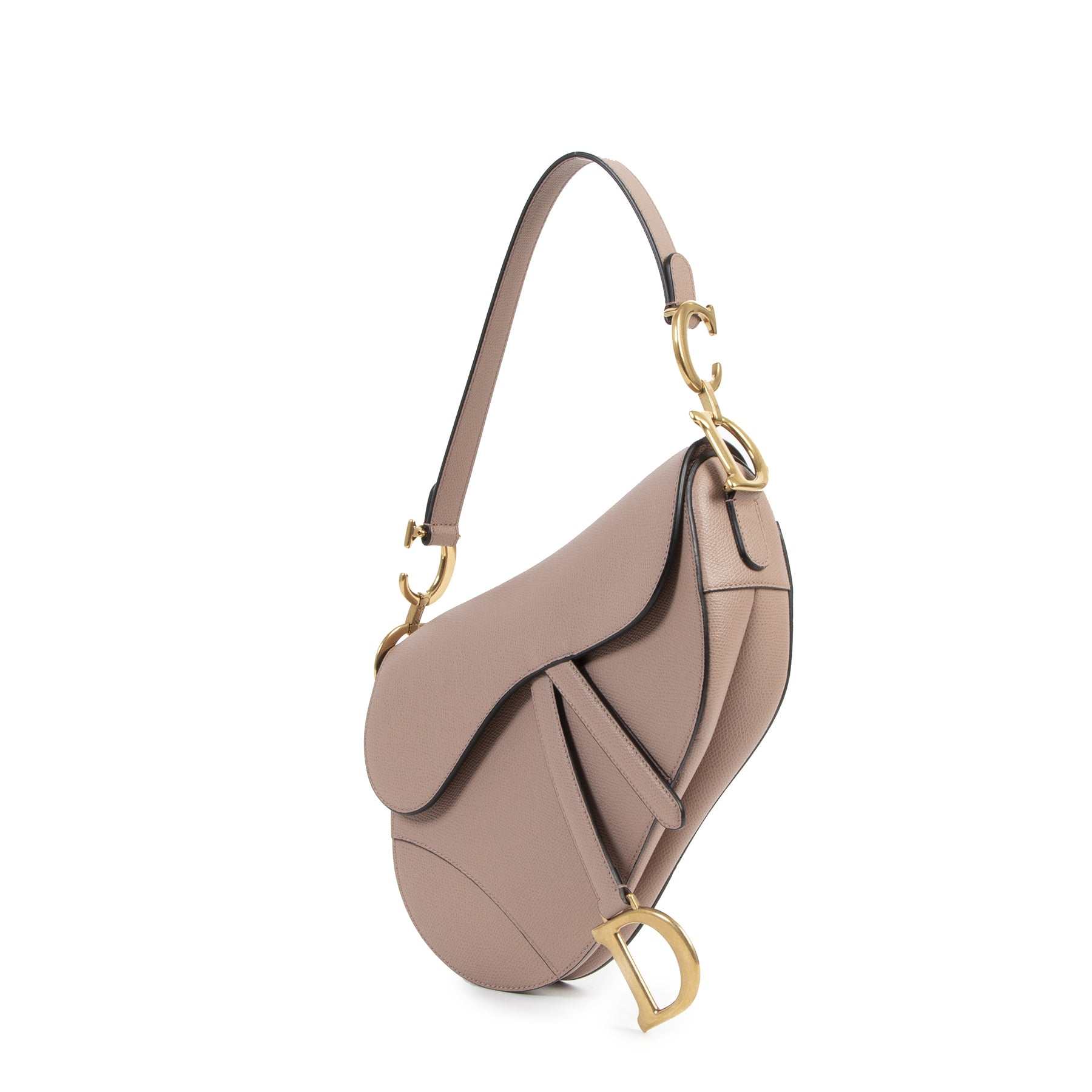 Authentic secondhand Christian Dior Pink Leather Saddle Bag Medium designer bags luxury vintage webshop fashion safe secure online shopping worldwide shipping
