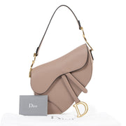Authentic secondhand Christian Dior Pink Leather Saddle Bag Medium designer bags luxury vintage webshop fashion safe secure online shopping worldwide shipping