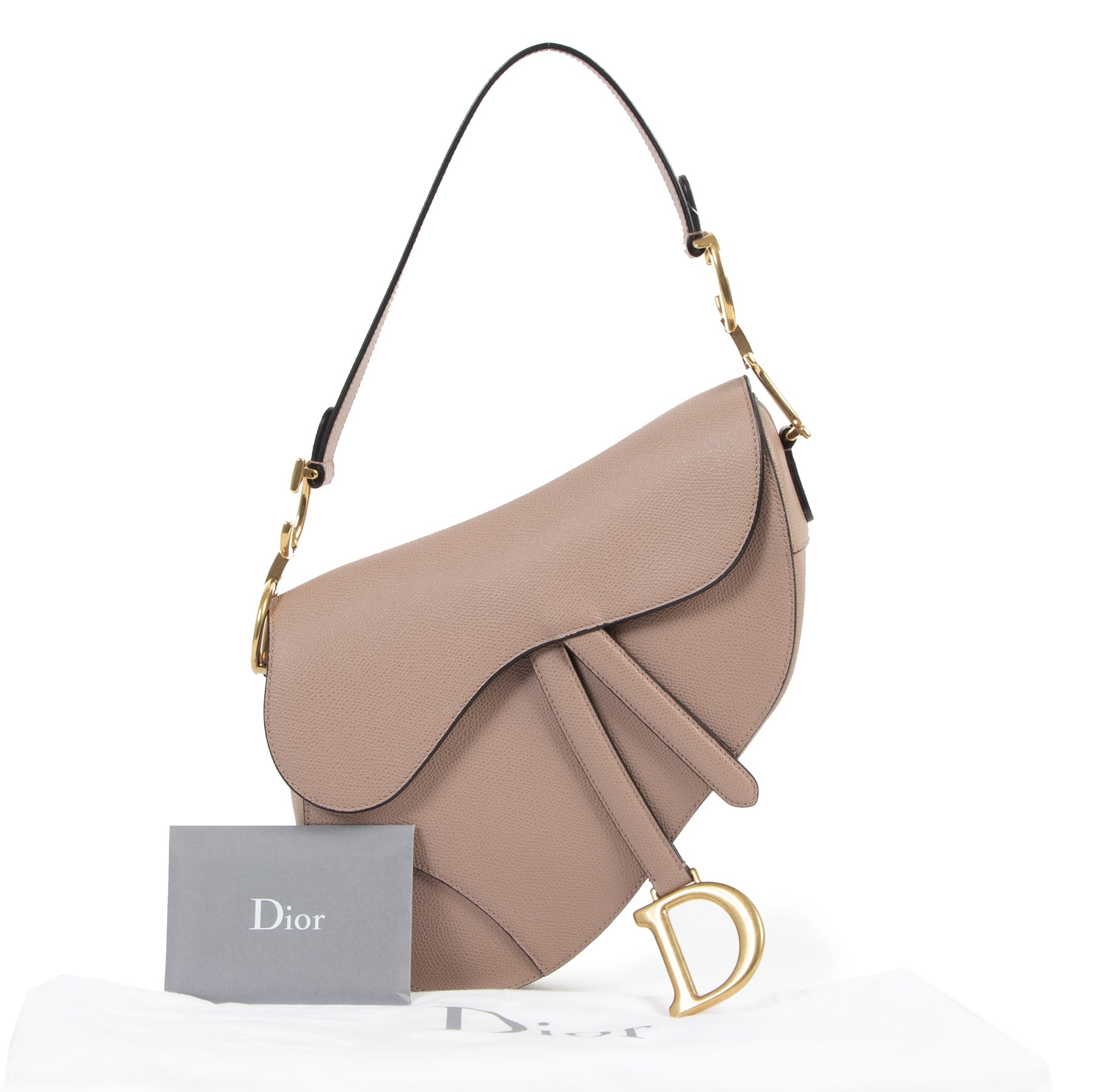 Authentic secondhand Christian Dior Pink Leather Saddle Bag Medium designer bags luxury vintage webshop fashion safe secure online shopping worldwide shipping
