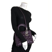 christian dior lady dior purple lambskin handbag now for sale at labellov vintage fashion webshop belgium