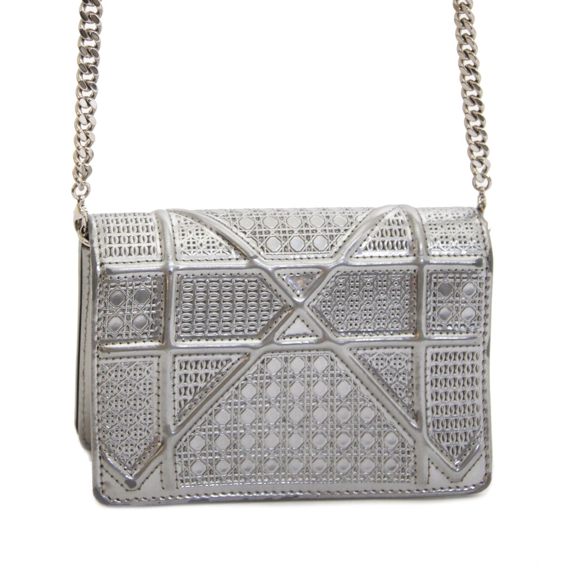 Authentic second hand vintage Dior Diorama Mini Silver Bag buy online webshop LabelLOV