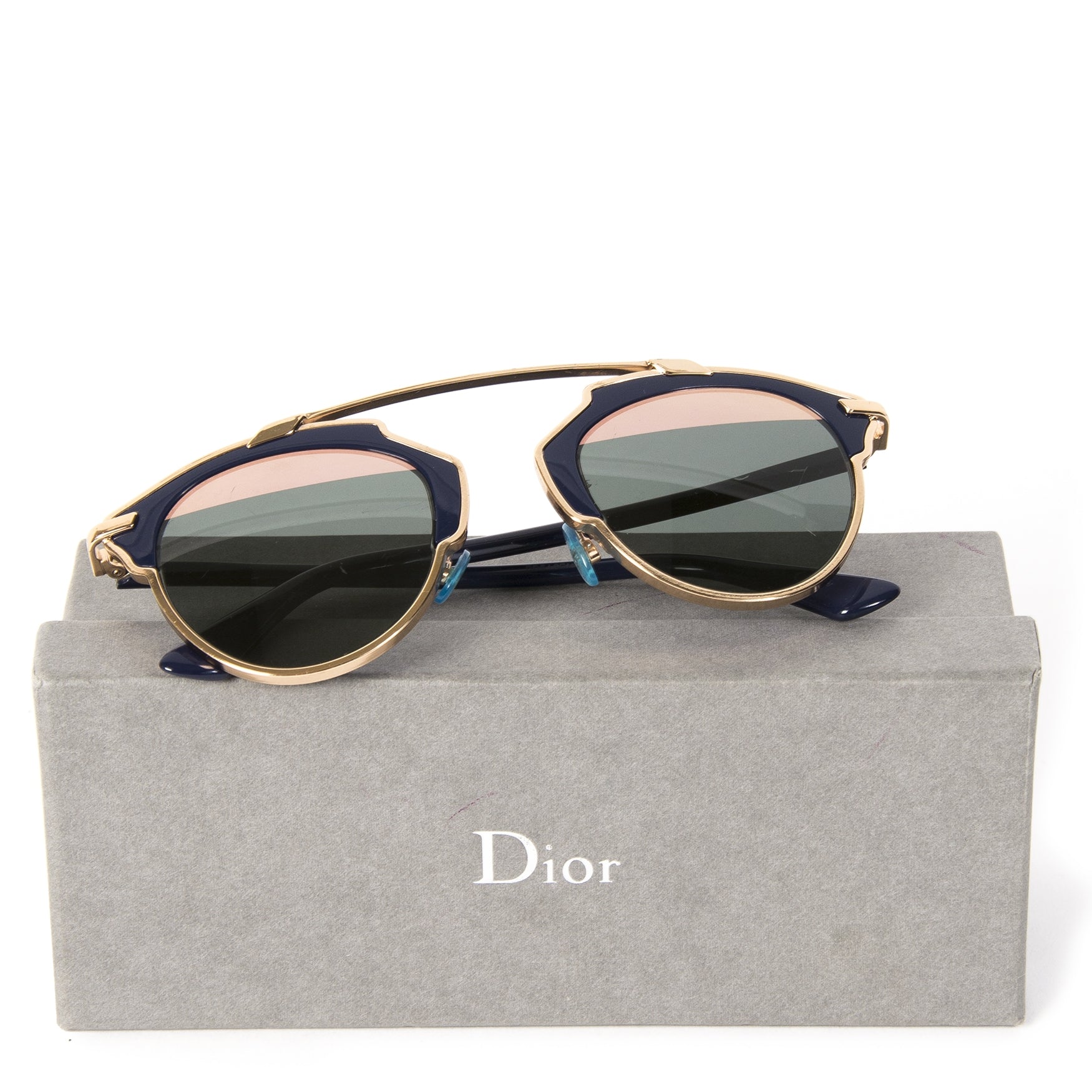 acheter en linge seconde main Christian Dior So Real Gold Copper & Blue/Rose Gold Sunglasses