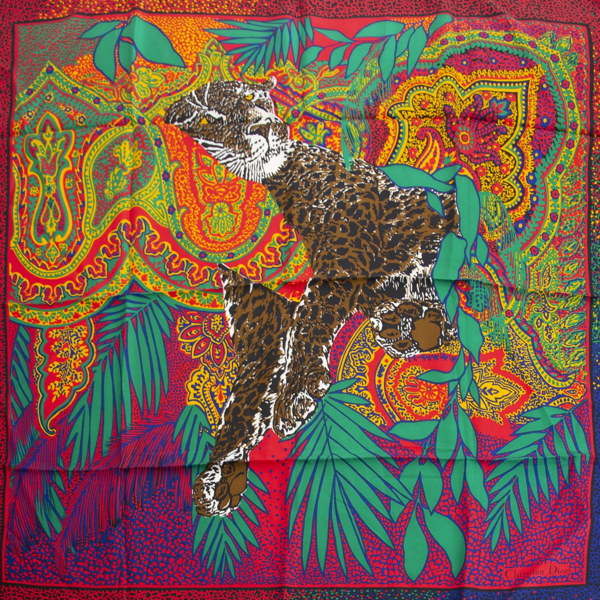 Buy your authentic Christian Dior Tiger Silk Scarf for the best price at Labellov