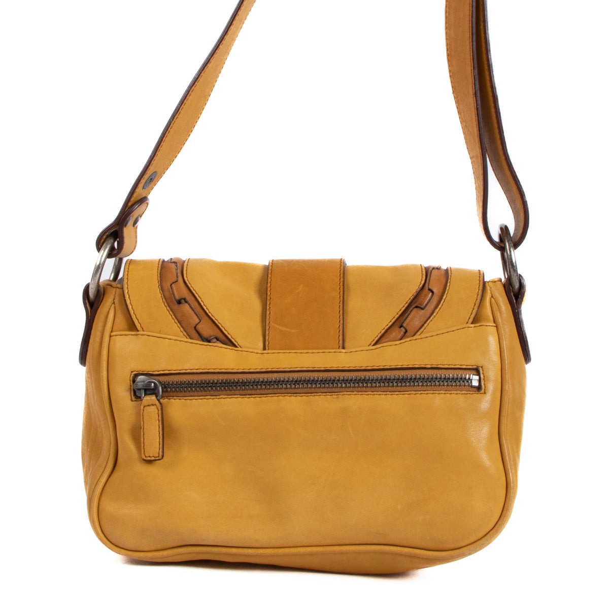 Christian Dior Yellow Mini Gaucho Saddle Bag