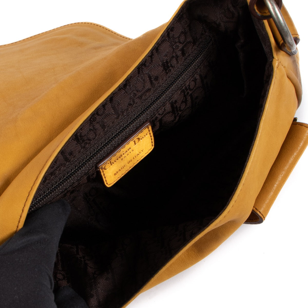 Christian Dior Yellow Mini Gaucho Saddle Bag