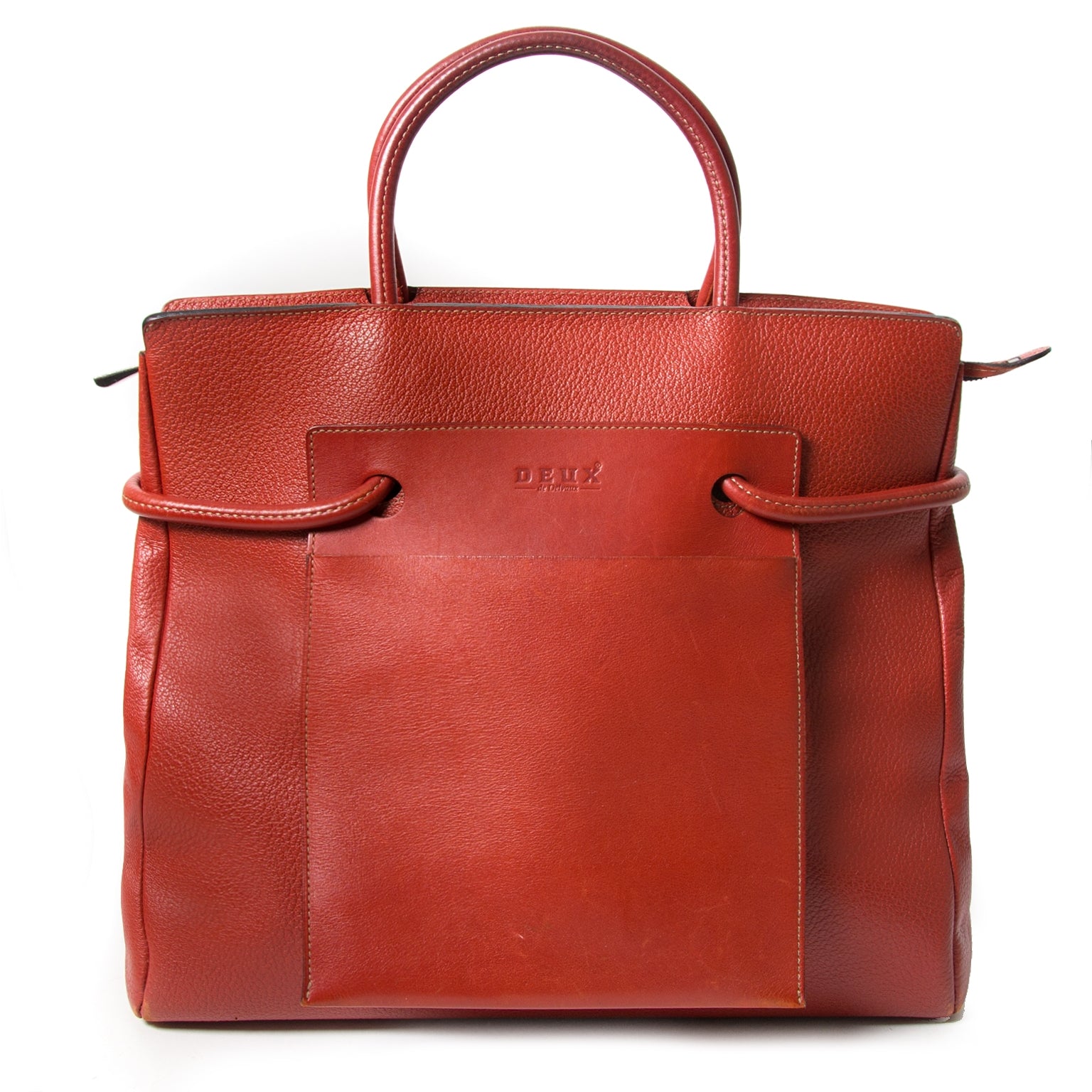 Deux De Delvaux Rusty Red Shopper shop safe online secondhand luxury for the best price