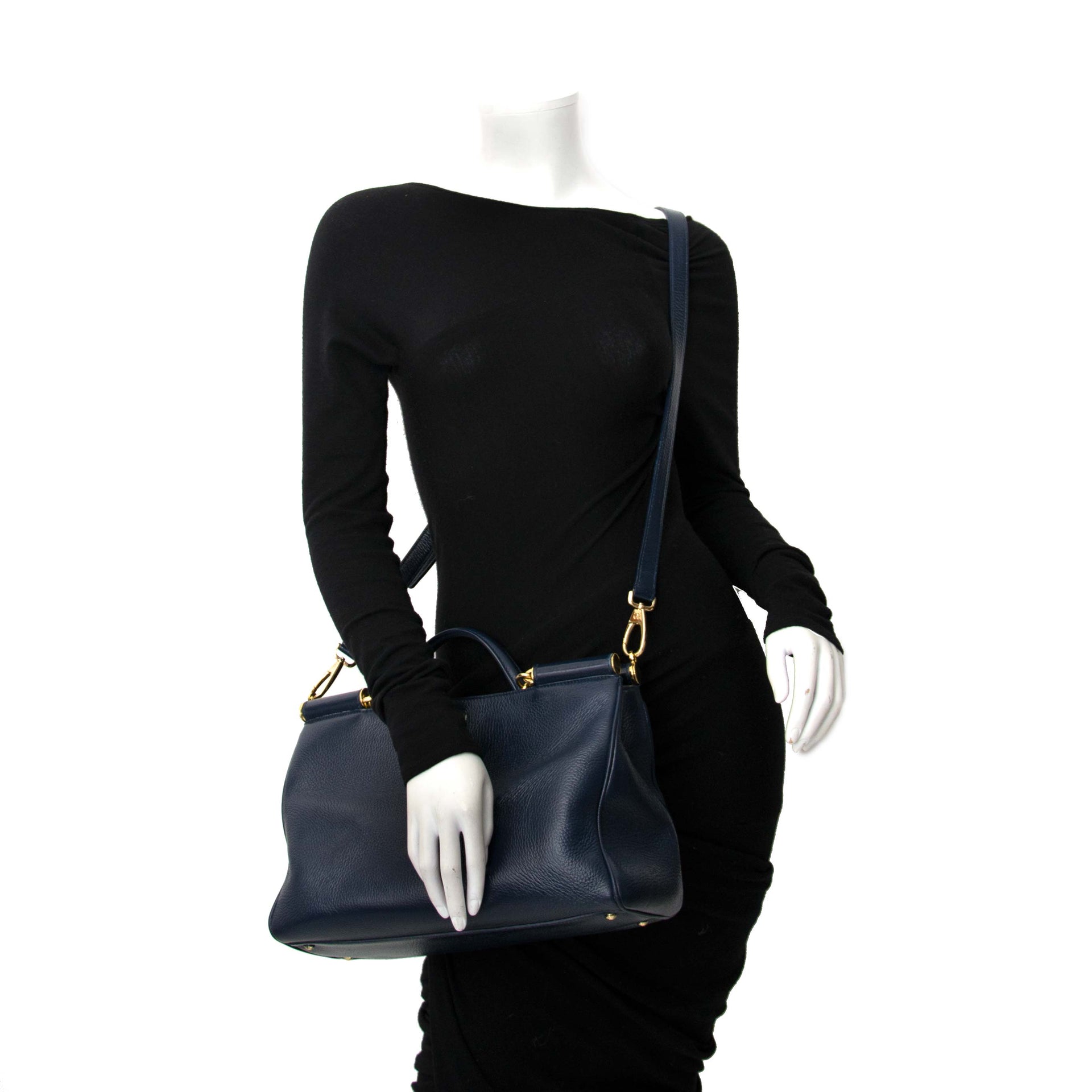 Dolce & Gabbana Patentblauwe Miss Sicily