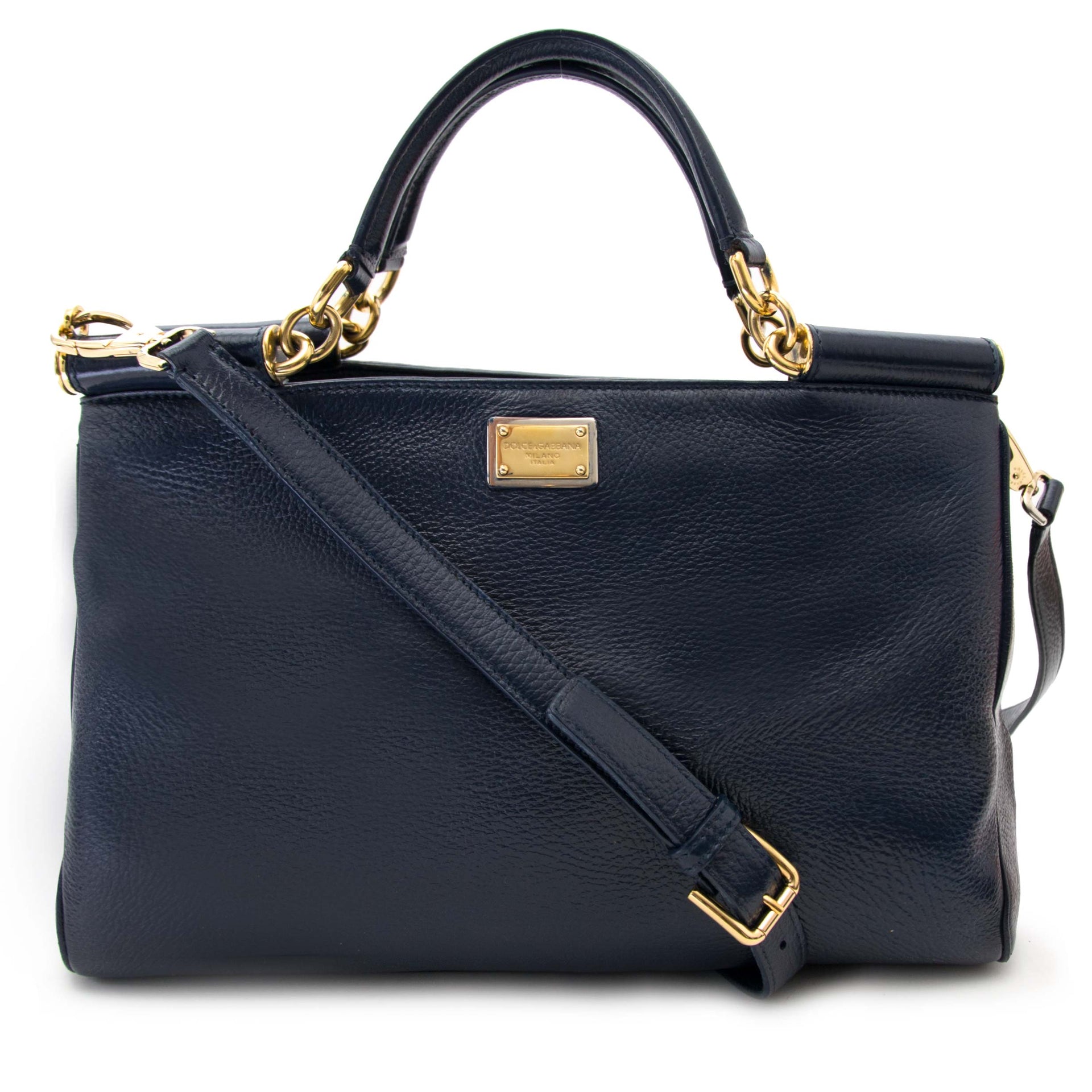 dolce&gabbana patent blue miss sicily bag now online at labellov.com for the best price