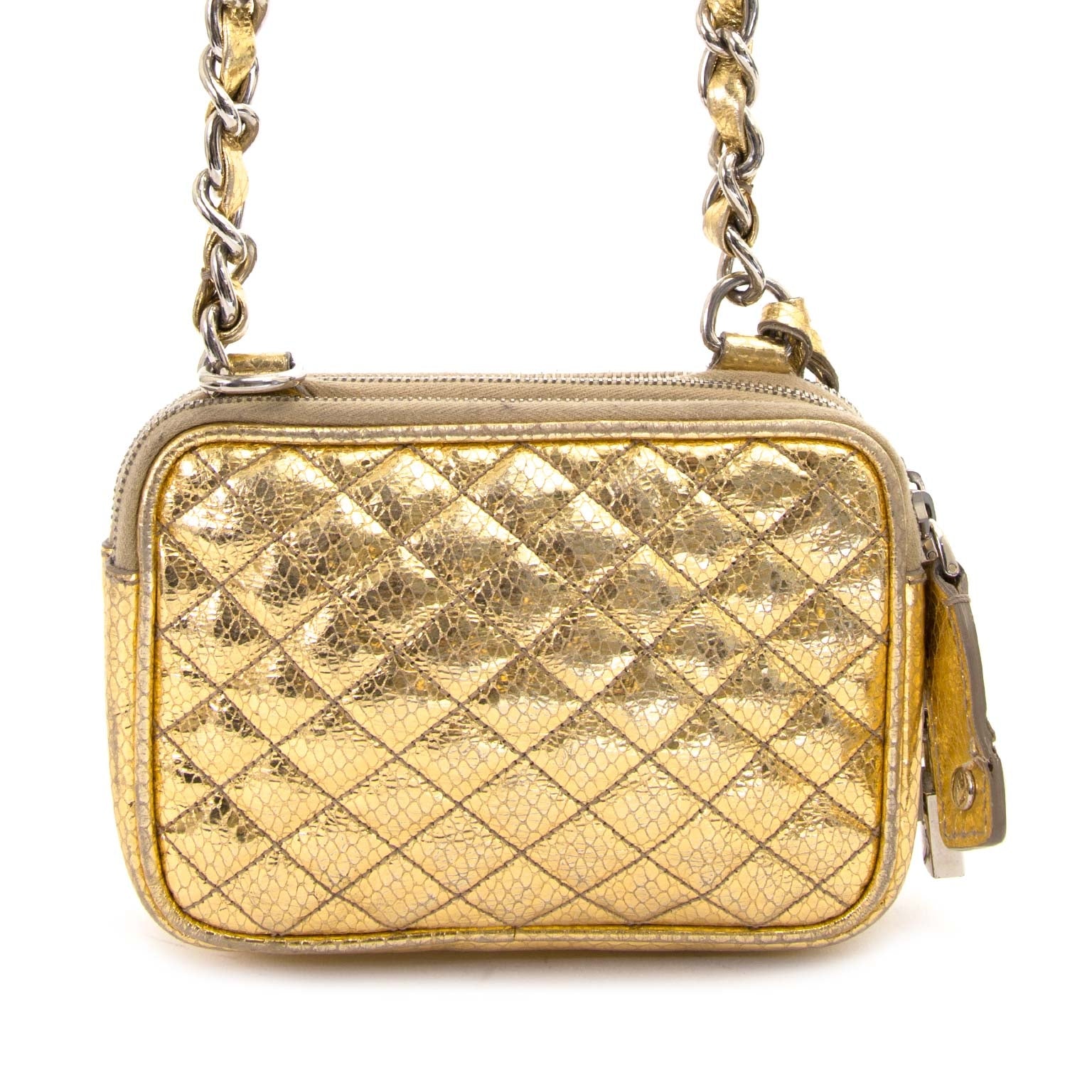 dolce & gabbana gold metallic crossbody bag now for sale at labellov vintage fashion webshop belgium