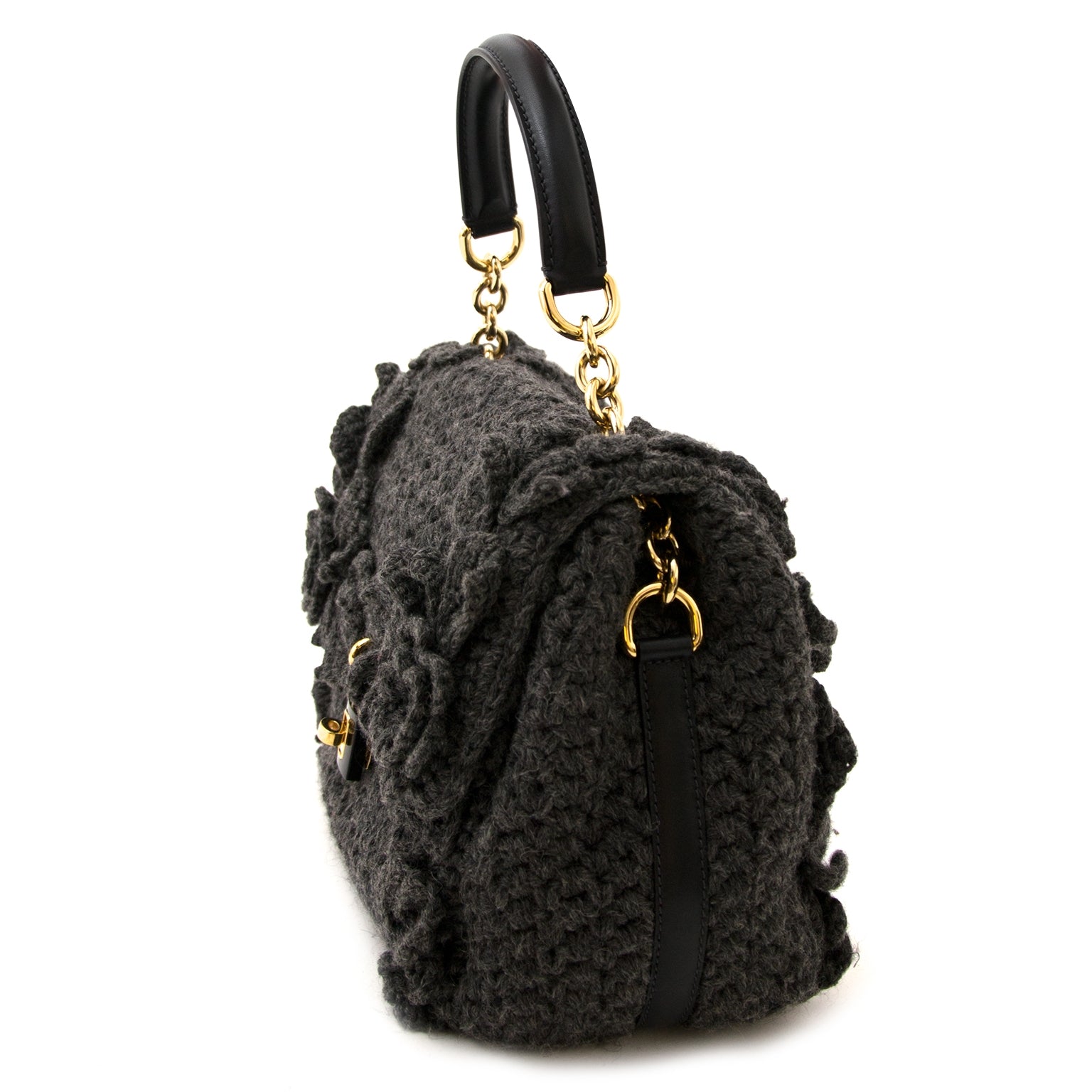 buy grey wool dolce & gabbana miss sicily bag now online at labellov vintage fashion webshop belgium