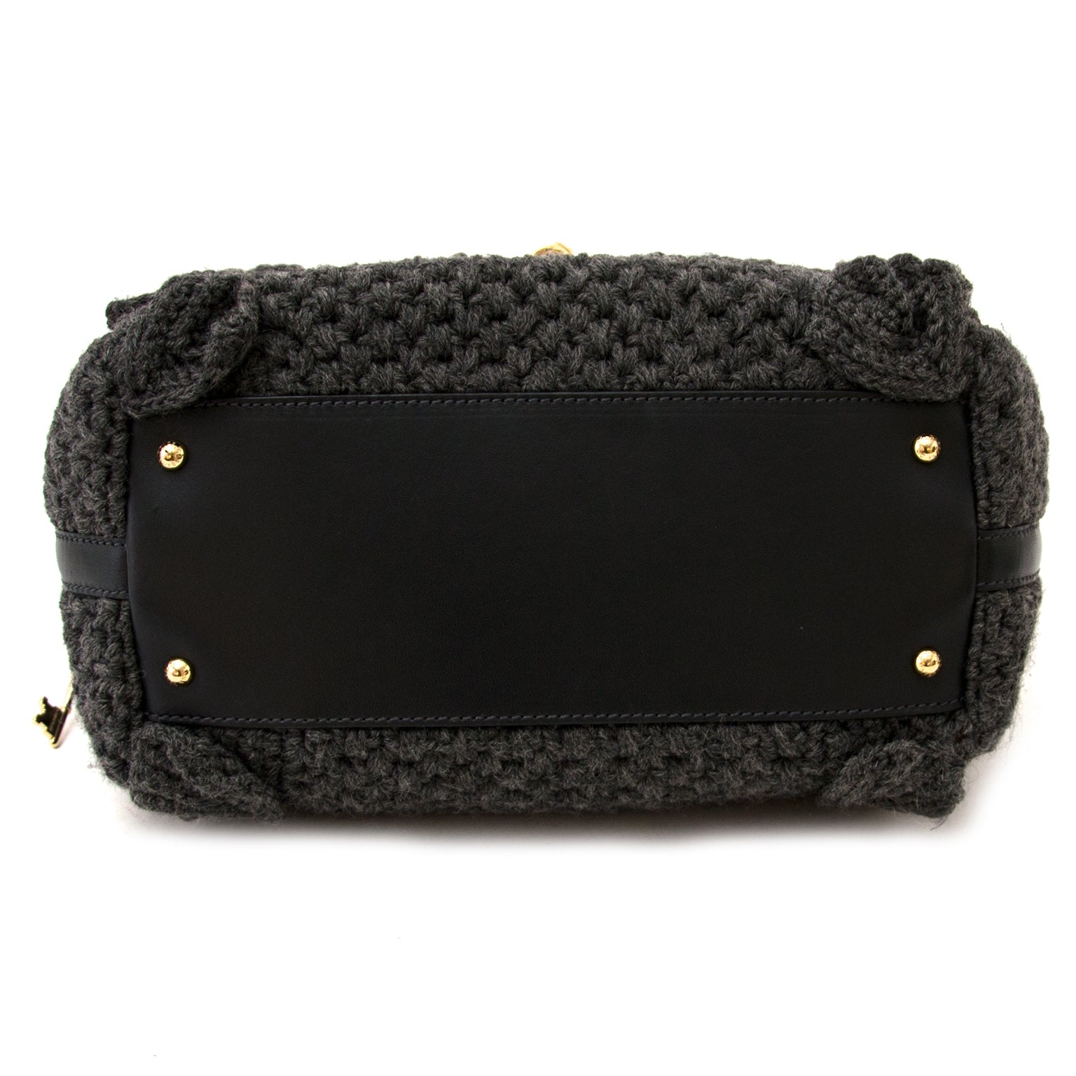 koop dolce & gabbana grijze wollen tas miss sicily bij labellov vintage mode webshop belgië