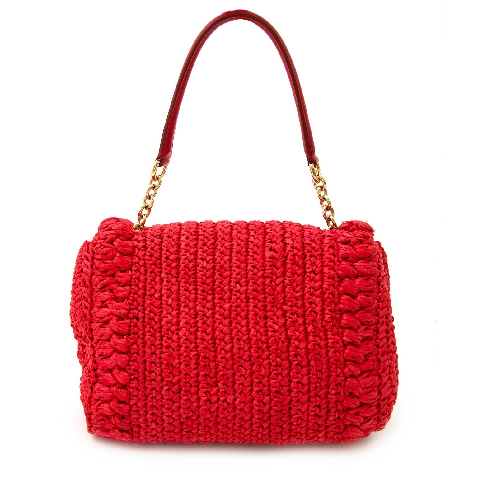 Koop dolce & gabbana rood geweven miss sicily tas bij labellov vintage mode webshop belgië