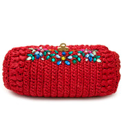 veilig online shoppen bij labellov vintage mode webshop belgië met rode geweven dolce & gabbana miss sicily tas