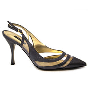 Shop safe online at Labellov in Antwerp this 100% authentic second hand Dolce & Gabbana Grey Leather Slingback Heels - Size 38