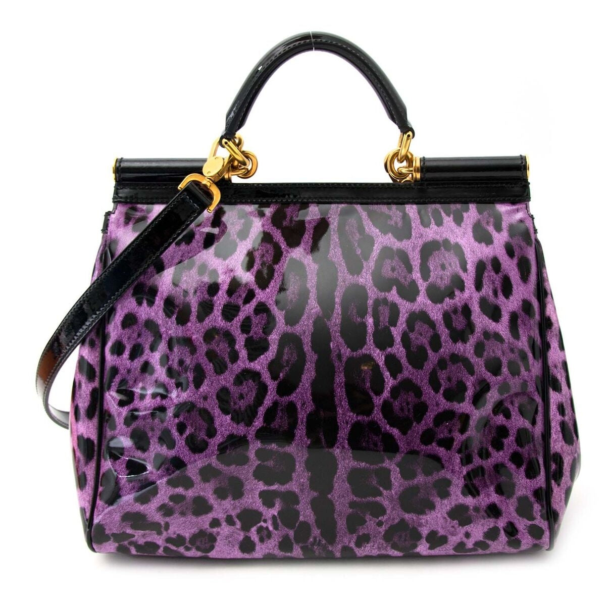 Koop authentieke tweedehands Dolce & Gabbana paarse leaopard Miss Sicily patent tas aan een eerlijke prijs bij LabelLOV. Veilig online shoppen.