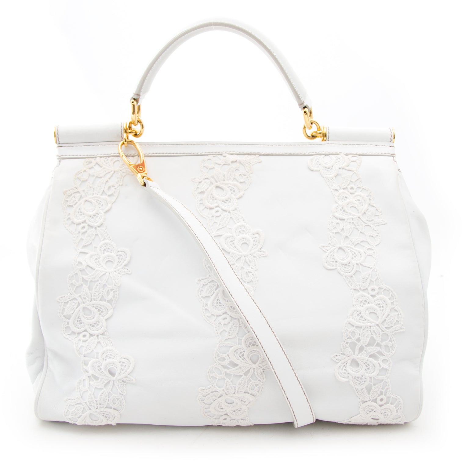 Authentieke tweedehands Dolce & Gabbana Sicily tas nu veilig verkrijgbaar in de Labellov showroom in Antwerpen, België aan de beste prijs in 2017.