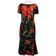 Dolce & Gabbana Flower Print Black Dress - Size 46