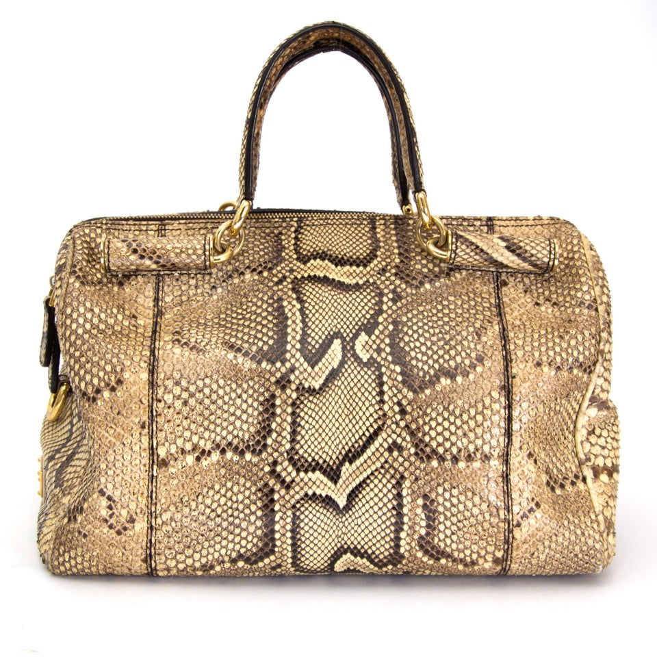 koop veilig online aan de beste prijs Dolce And Gabbana Python Miss Sicily Bowling Bag