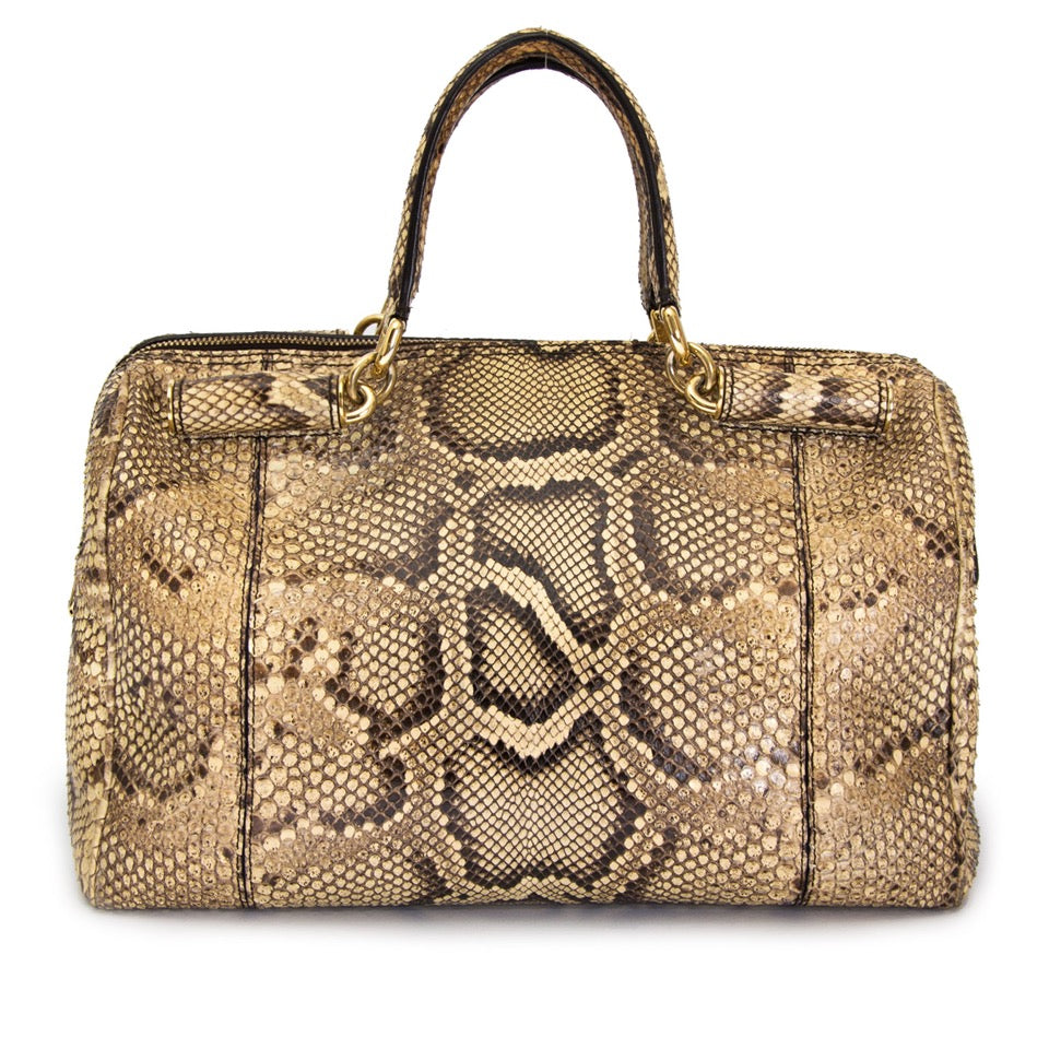 shop safe online at the best price 100% authentic vintage luxury Dolce And Gabbana Python Miss Sicily Bowling Bag