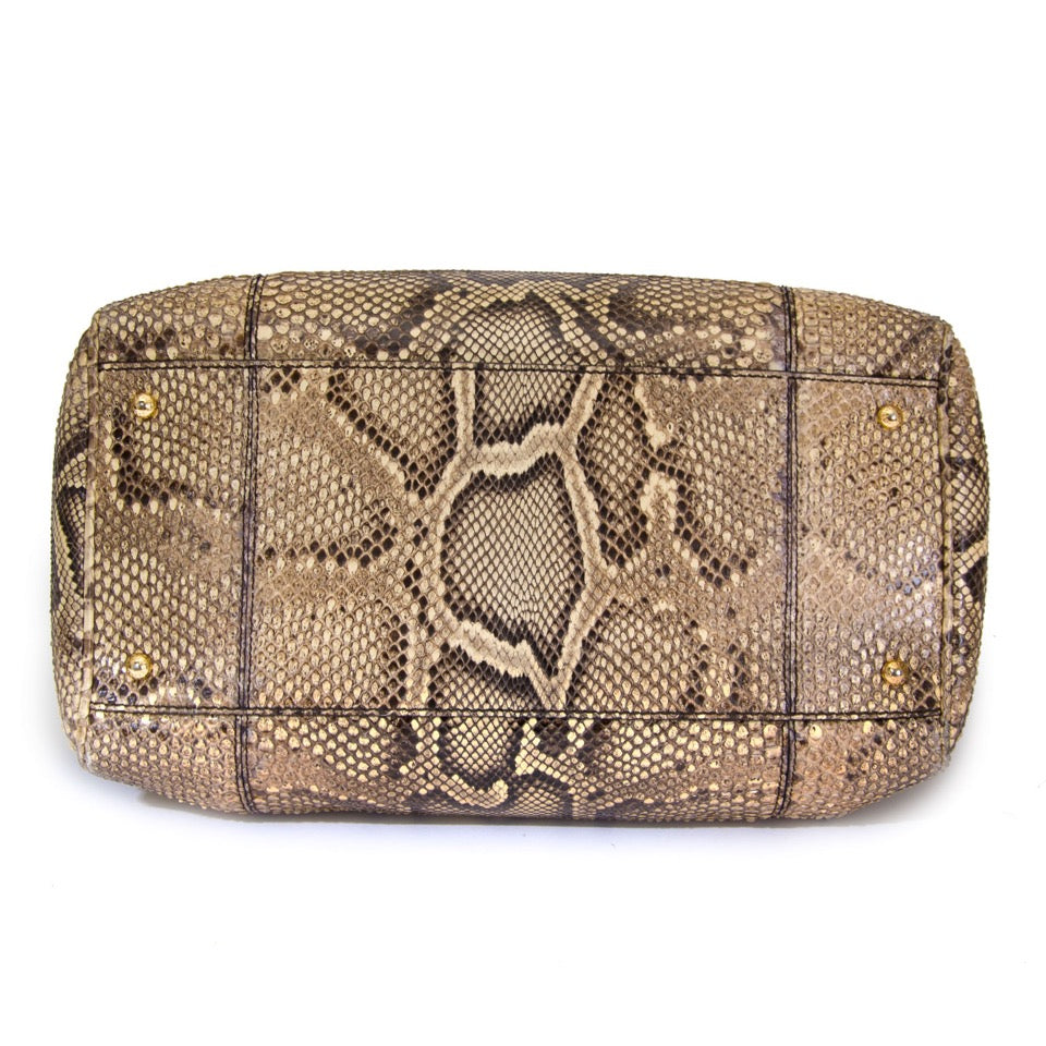 koop veilig oniine aan de beste prijs Dolce And Gabbana Python Miss Sicily Bowling Bag