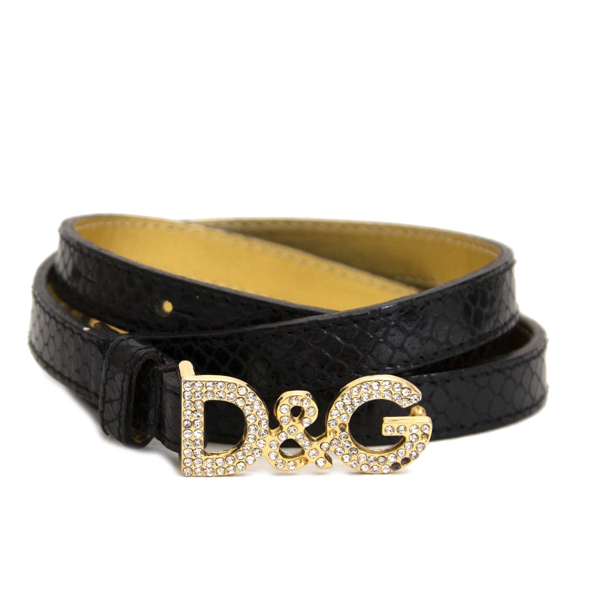 Dolce & Gabbana Black Snakeskin Belt - Size 95