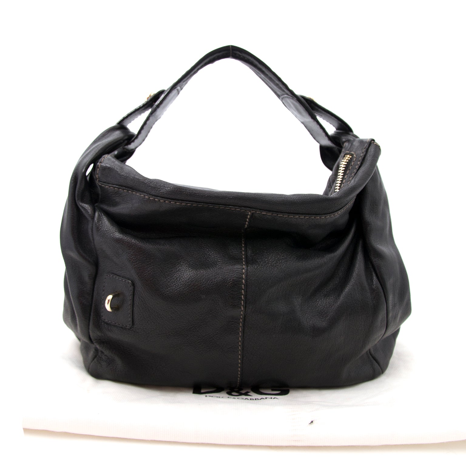 Zwarte Lederen Dolce & Gabbana Schouderhandtas nu online op labellov.com tegen de beste prijs.