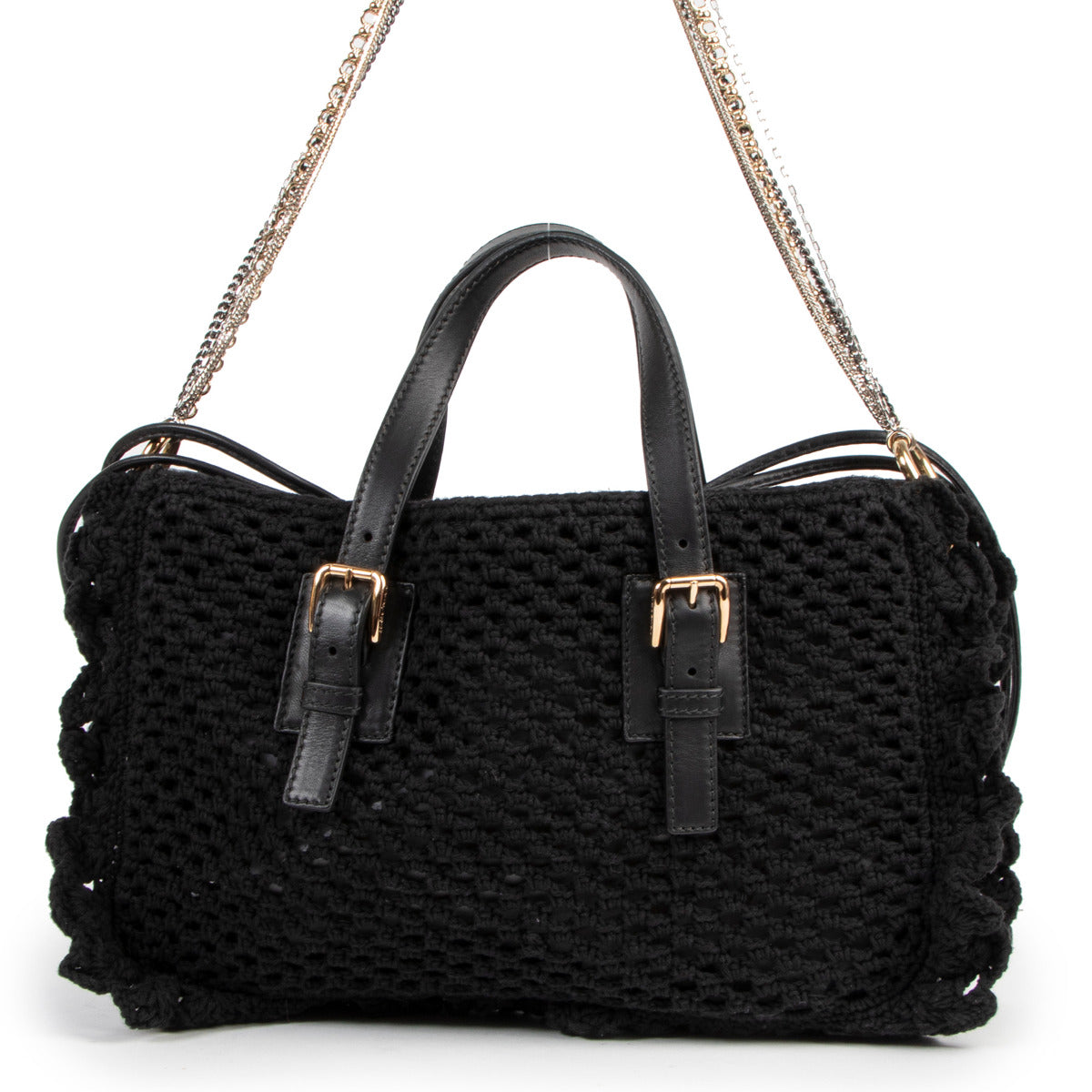 Dolce & Gabbana Zwarte Miss Helen Katoenen Gehaakte Shopper