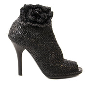 acheter en ligne chez labellov.com pour le meilleur prix Dolce & Gabbana Black peep toe ankle boots - Size 39