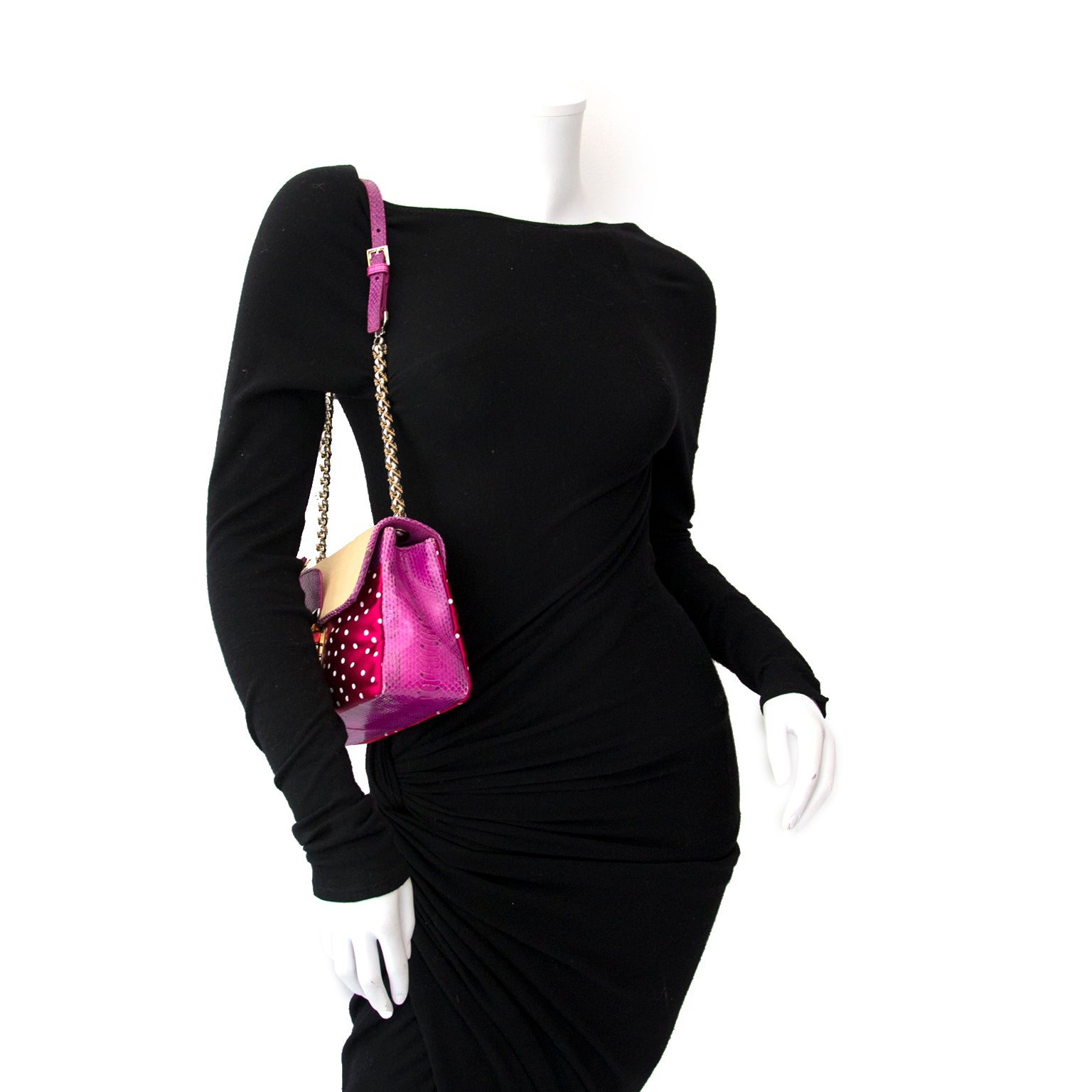 Sac rose à pois et serpent Dolce & Gabbana