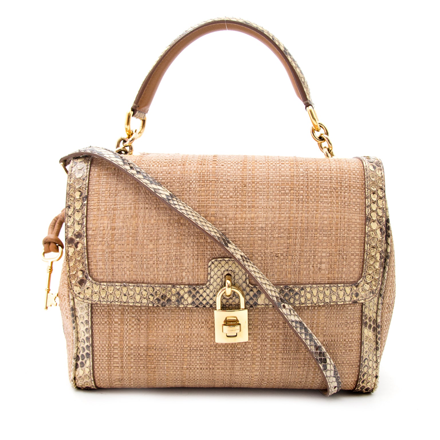 Dolce & Gabbana Python Straw Bag Doce now for sale in Labellov Antwerp, worldwide shipping and safe - secure shopping from designer vintage bags.