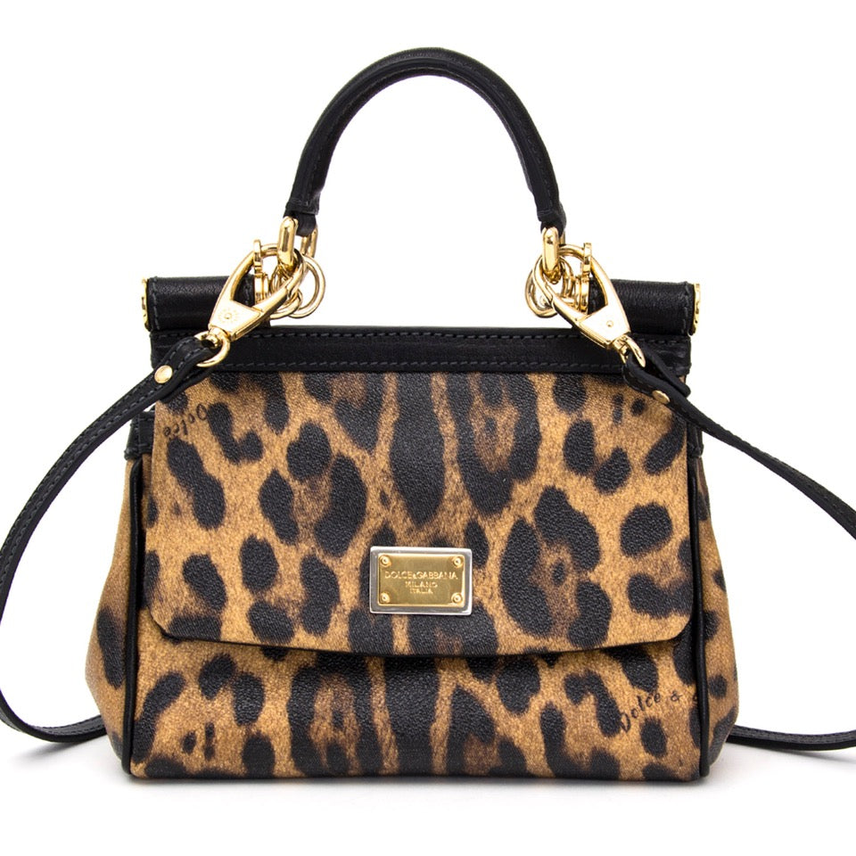 acheter en ligne pour le meilleur prix sac a main Dolce & Gabbana Miss Sicily Bag in Leopard print pour le meilleur prix