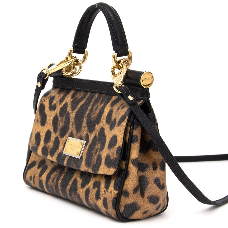 shop safe online secondhand designer Dolce & Gabbana Miss Sicily Bag in Leopard print