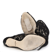 Dolce & Gabbana Lace Mesh Peep-Toe Ankle Boots - size 38 1/2 (