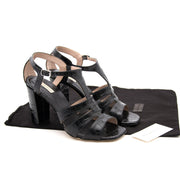Buy safe and secure online at labellov.com Dries Van Noten Black Sandal Heels