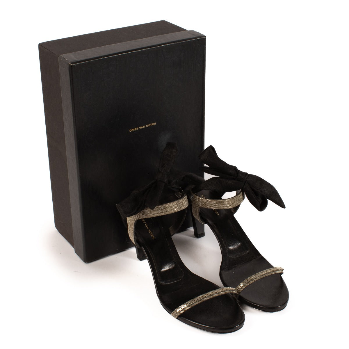 Dries Van Noten Metal Chain Bow Tie Sandals
