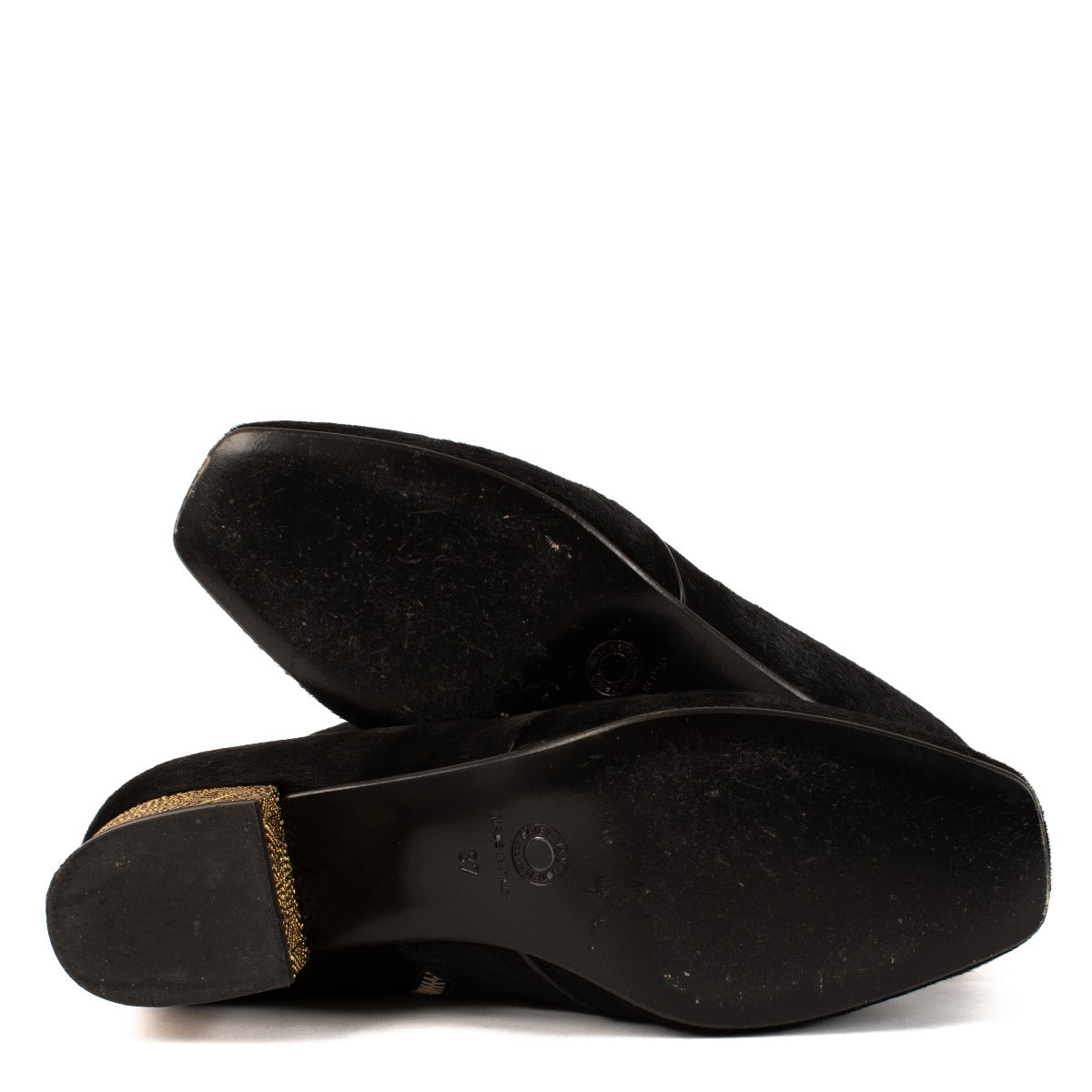 Dries Van Noten Black Calf Hair Ankle Boots - Size 37