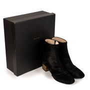 Dries Van Noten Black Pony Hair Ankle Boots